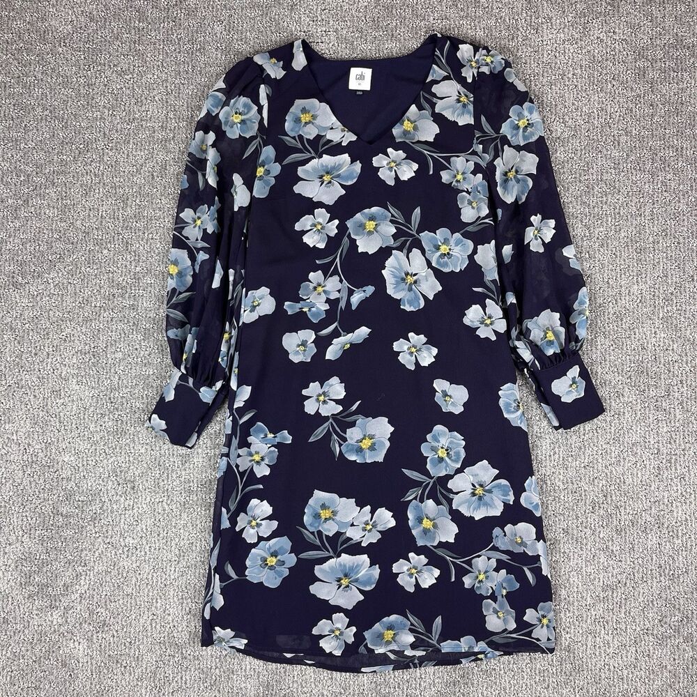 Cabi Dress Womens Extra Small Ellery Shift Floral Chiffon Career 4018 Purple